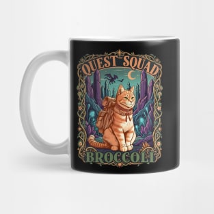Vintage Quest Fantasy Squad Broccoli Kitten Funny Cat Mug